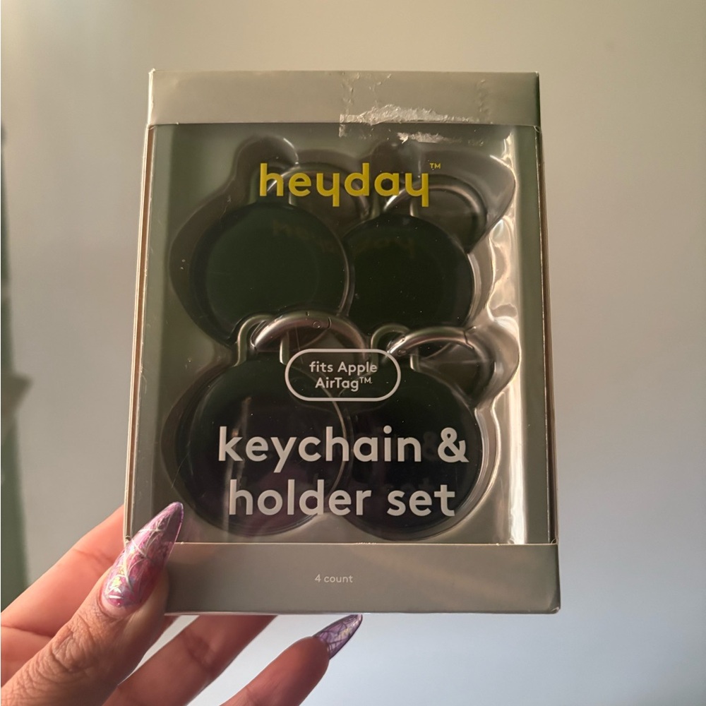 Apple AirTag 4pk silicone keychain heyday black